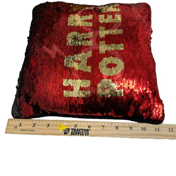 Harry Potter Warner Bros Flip Sequins Reversible Small Pillow 12x12, Black Red - Picture 10 of 11